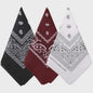 Unisex Paisley Bandana Sjaal - 55x55cm - Zwart, Rood, Wit