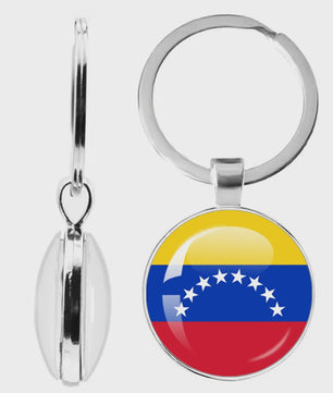 Soviet Union,Brazil,Canada,Netherlands,Israel,Syria,Venezuela,United States,Spain National Flag Series Double-Sided Keychain