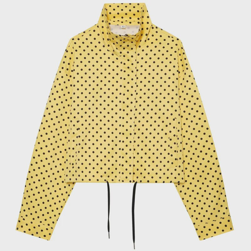 Dames Bomberjack met Polka Dots - Oversized Crop Jacket voor de Demi-Season