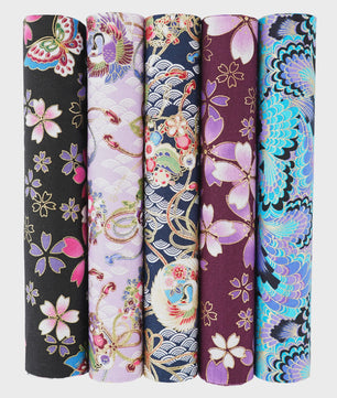 5x Japanse Katoen Stofjes Bundel - 25x25cm of 50x50cm - Patchwork & Quilt