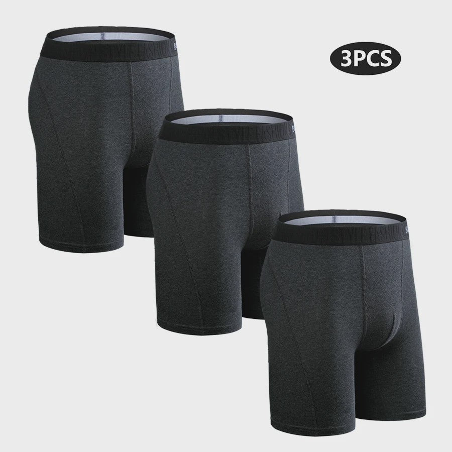 Set van 3 Heren Long Boxershorts - Comfortabel Katoen