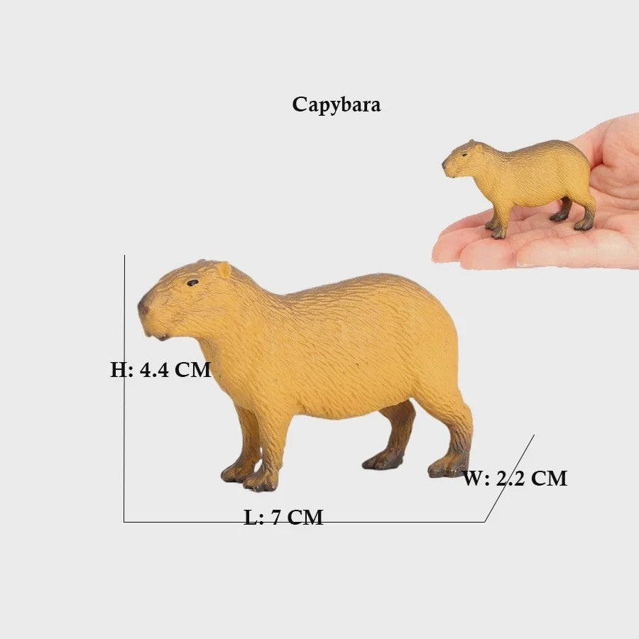 Set van 6 Realistische Dierenbeeldjes: Capibara, Eekhoorn & Marmot Speelgoed