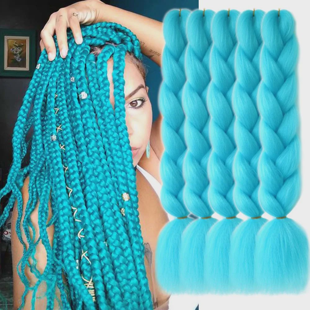5x Jumbo Braiding Hair Extensions - 24 Inch Synthetisch Vlecht Haar - Pre-stretched Yaki