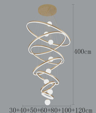 Moderne LED Plafondlamp Spiraal - Hanglamp voor Trappenhuis en Woonkamer