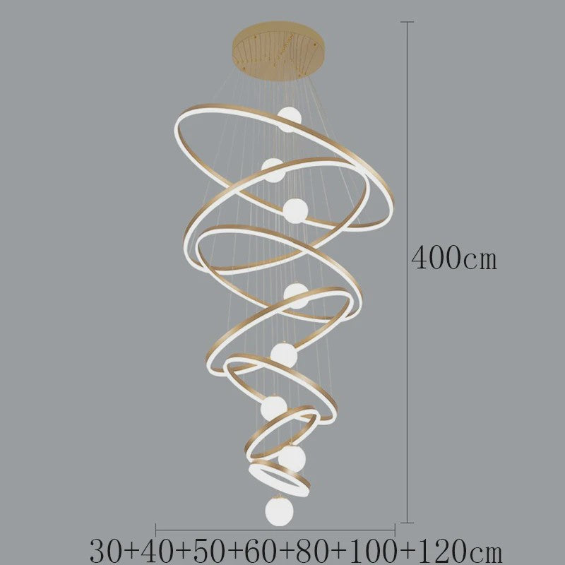 Moderne LED Plafondlamp Spiraal - Hanglamp voor Trappenhuis en Woonkamer