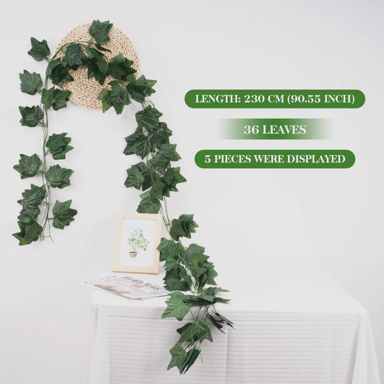 Kunstige Klimop Slang 2.1M - Groene Nep Plant voor Decoratie, Bruiloft & Feest