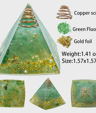 Orgonite Kristal Piramide - Energie & Meditatie Tool - Amethist & Kwarts Decoratie