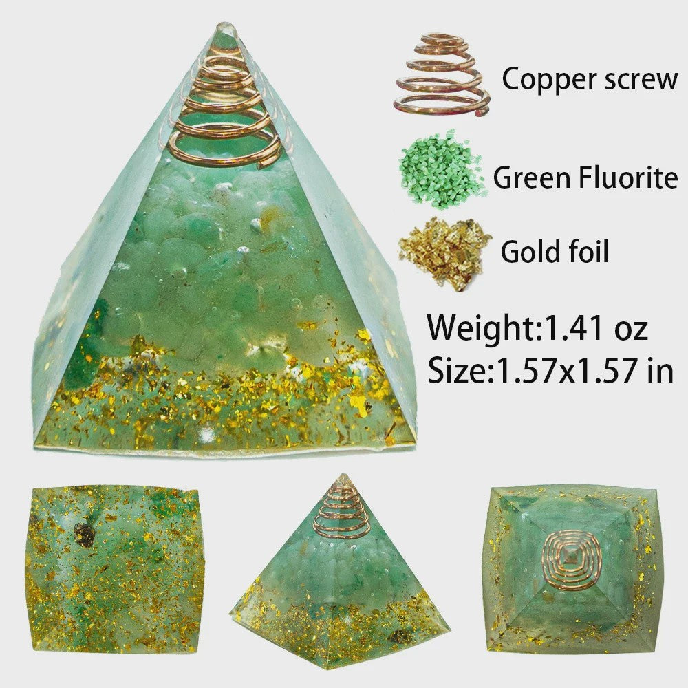 Orgonite Kristal Piramide - Energie & Meditatie Tool - Amethist & Kwarts Decoratie