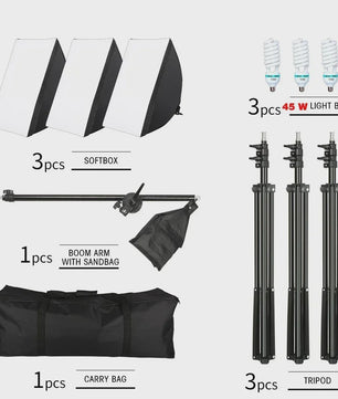 Professionele Softbox Verlichtingskit 50x70CM met E27 Fotografie Lampen