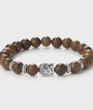 Buddha Hoofd Kralen Armbanden - Natuursteen (Tijgeroog, Vulkanisch, Malachiet, Rozenkwarts)