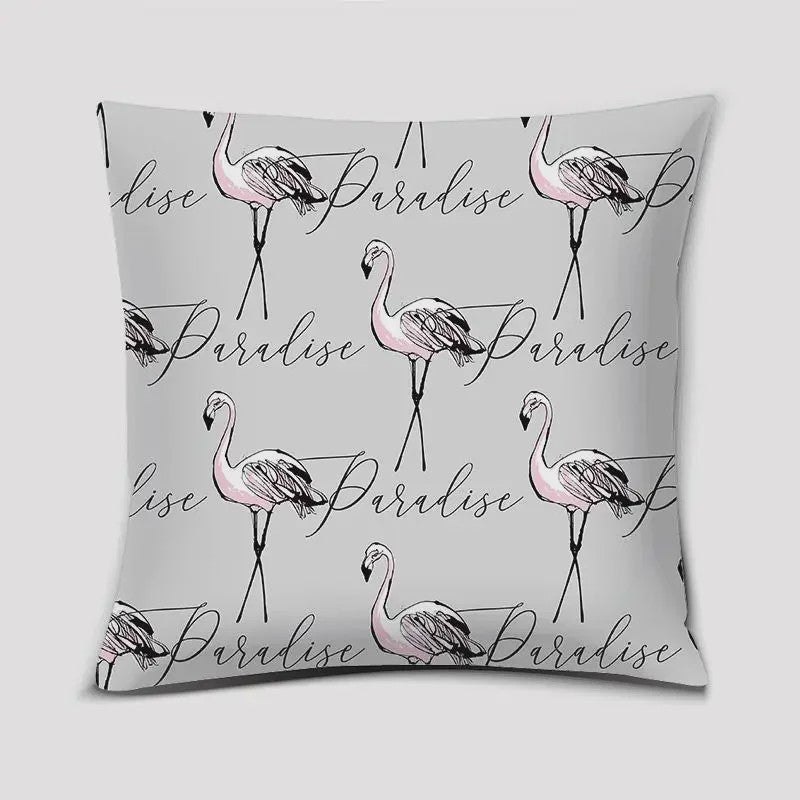 Vrolijke Flamingo Kussenhoes Vierkant - Decoratie voor Bank & Auto