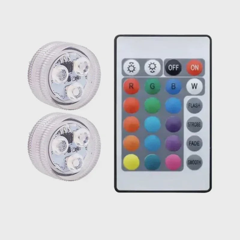 Waterdichte Onderwater LED Verlichting RGB met Afstandsbediening - Kleurveranderend, Batterijgevoed