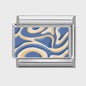 Modulaire RVS Bedel Links - Italiaanse Charm Collectie - Blue Series