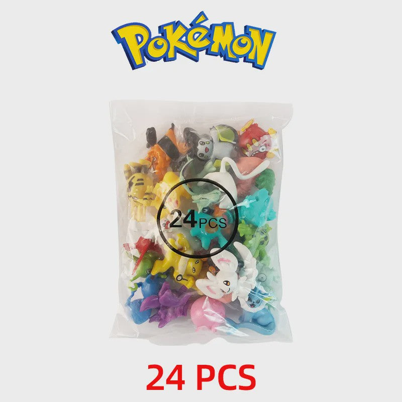Set van 24 Pokemon Figuren - Diverse Stijlen, 2-3cm - Pikachu, Pokeball & Meer - Leuk Cadeau