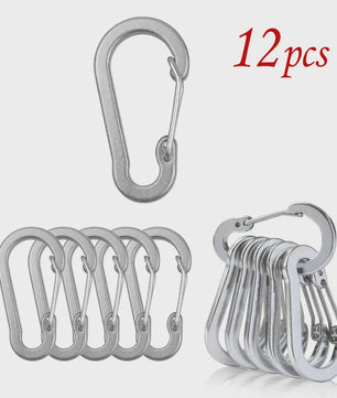 Aluminium Karabijnhaak Clips - Set van 1/6/12 stuks - Sleutelhanger, Outdoor, Camping, Wandelen