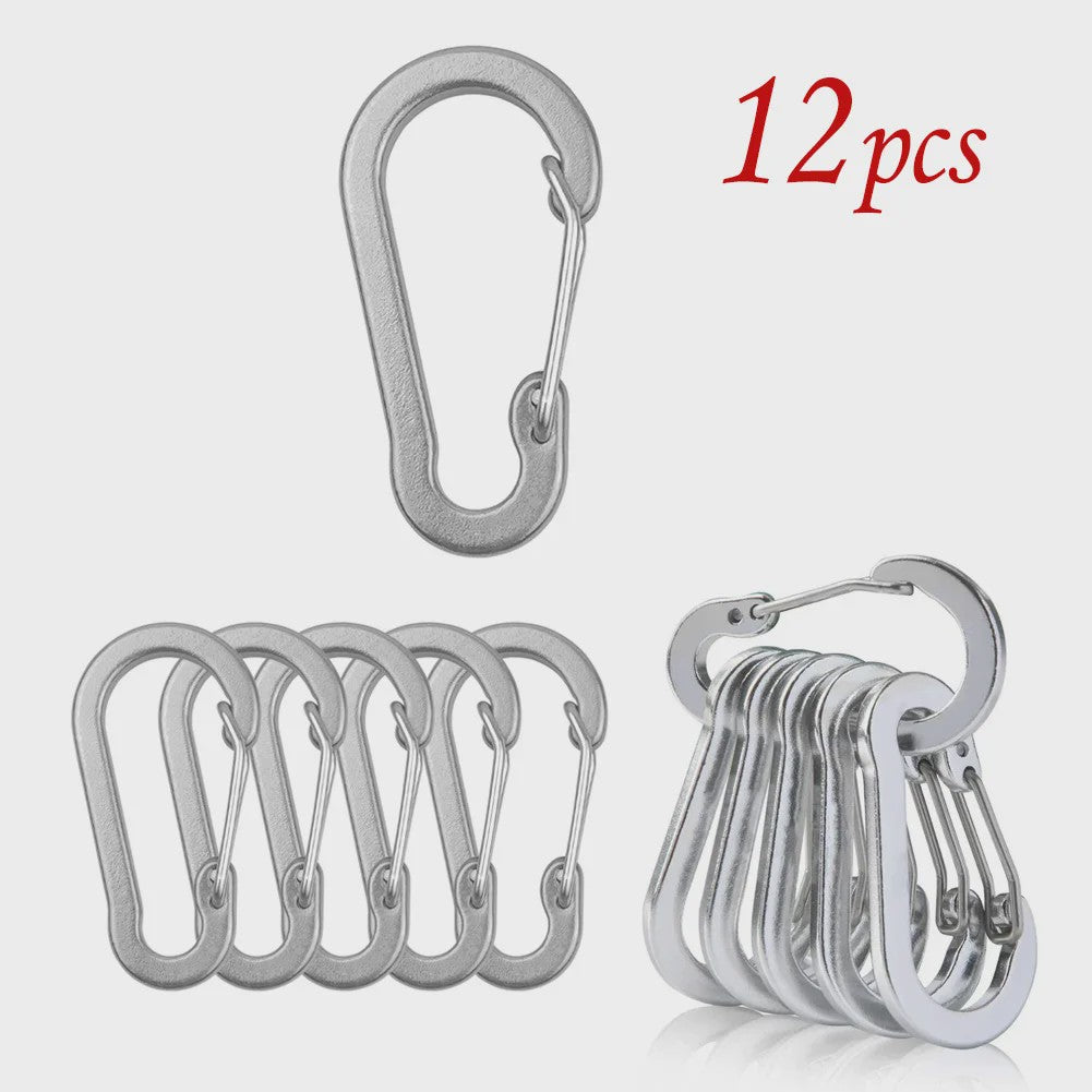 Aluminium Karabijnhaak Clips - Set van 1/6/12 stuks - Sleutelhanger, Outdoor, Camping, Wandelen