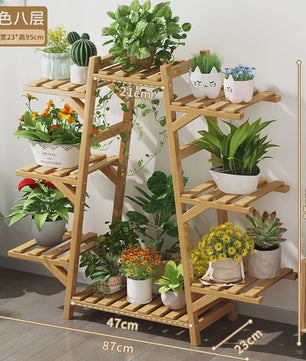Houten Bloemenstandaard Multi-laags Balkon Plantenrek Woonkamer