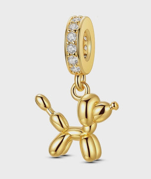 925 Sterling Zilveren Bedel: Gouden Strik met Roze Hart & Kruis met Oog van Horus
