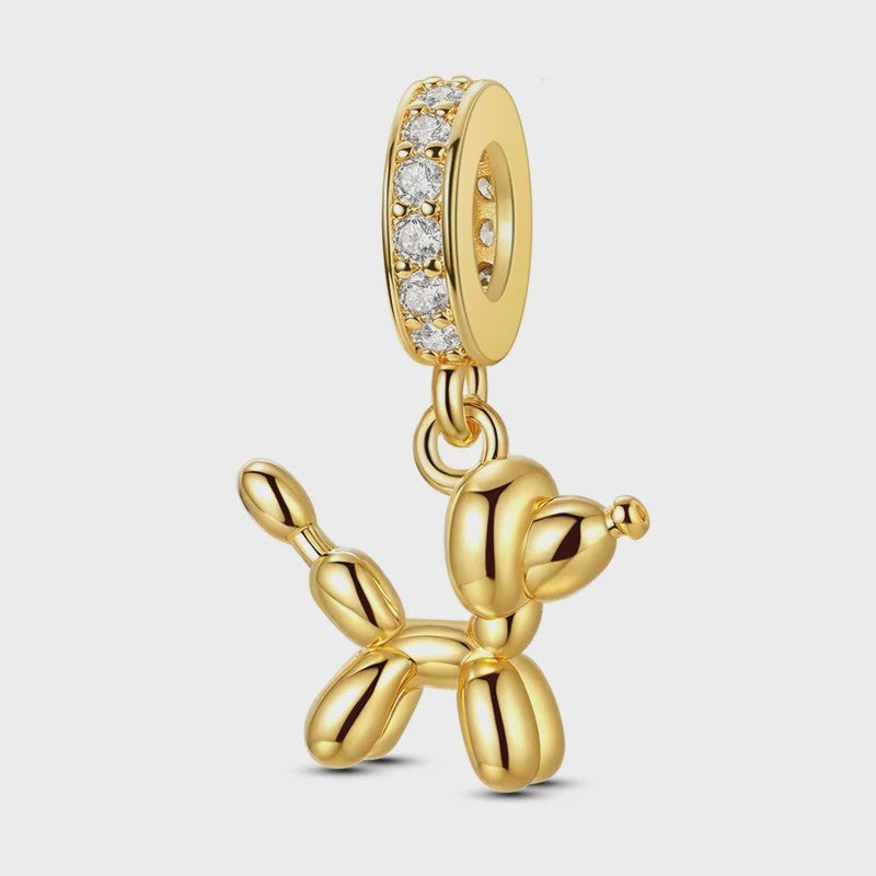 925 Sterling Zilveren Bedel: Gouden Strik met Roze Hart & Kruis met Oog van Horus
