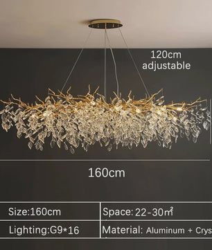 Luxe Gouden Kristallen LED Kroonluchter - Plafondlamp & Hanglamp voor Woonkamer, Eetkamer, Slaapkamer