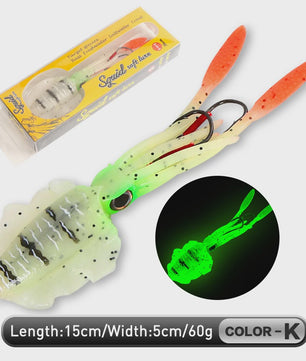 Zachte Inktvis Kunstaas 60g Luminous UV - Diepzee Vissen Trolling Lure