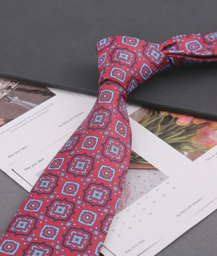 Klassieke Heren Strikdas - Imitatie Zijde met Polka Dot & Bloemendessin