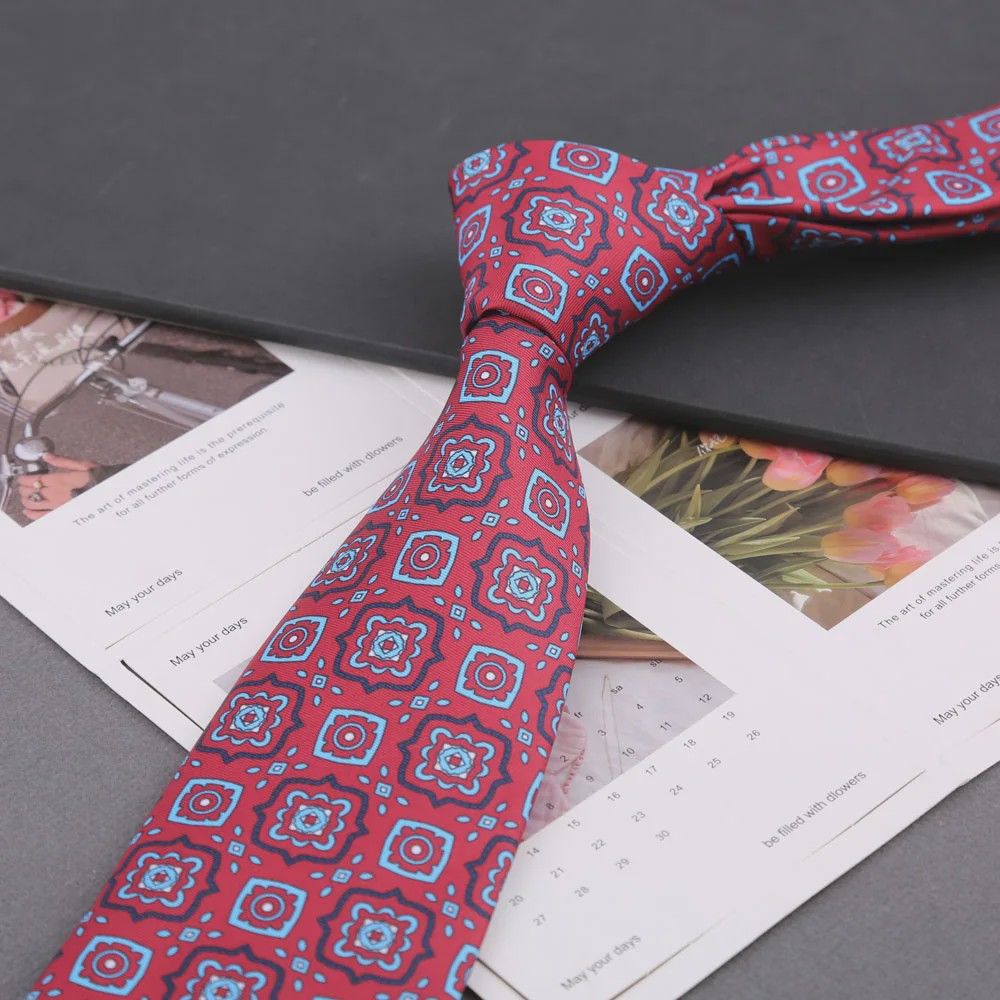 Klassieke Heren Strikdas - Imitatie Zijde met Polka Dot & Bloemendessin