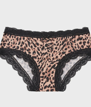 Dames Kant & Luipaardprint Thong Panties - Sexy, Ademend & Comfortabel Ondergoed