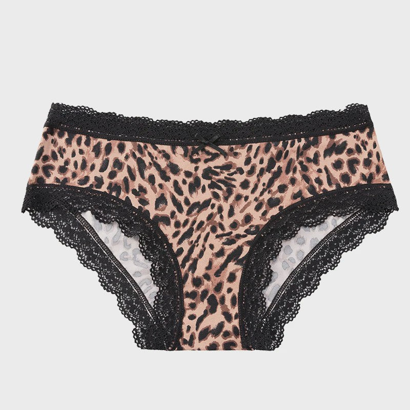 Dames Kant & Luipaardprint Thong Panties - Sexy, Ademend & Comfortabel Ondergoed