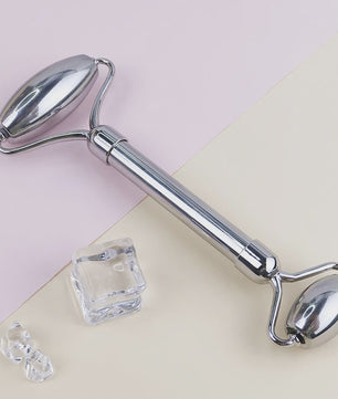 Gezichtsroller & Gua Sha Set: Luxe Roestvrij Staal & IJsroller voor Huidverzorging