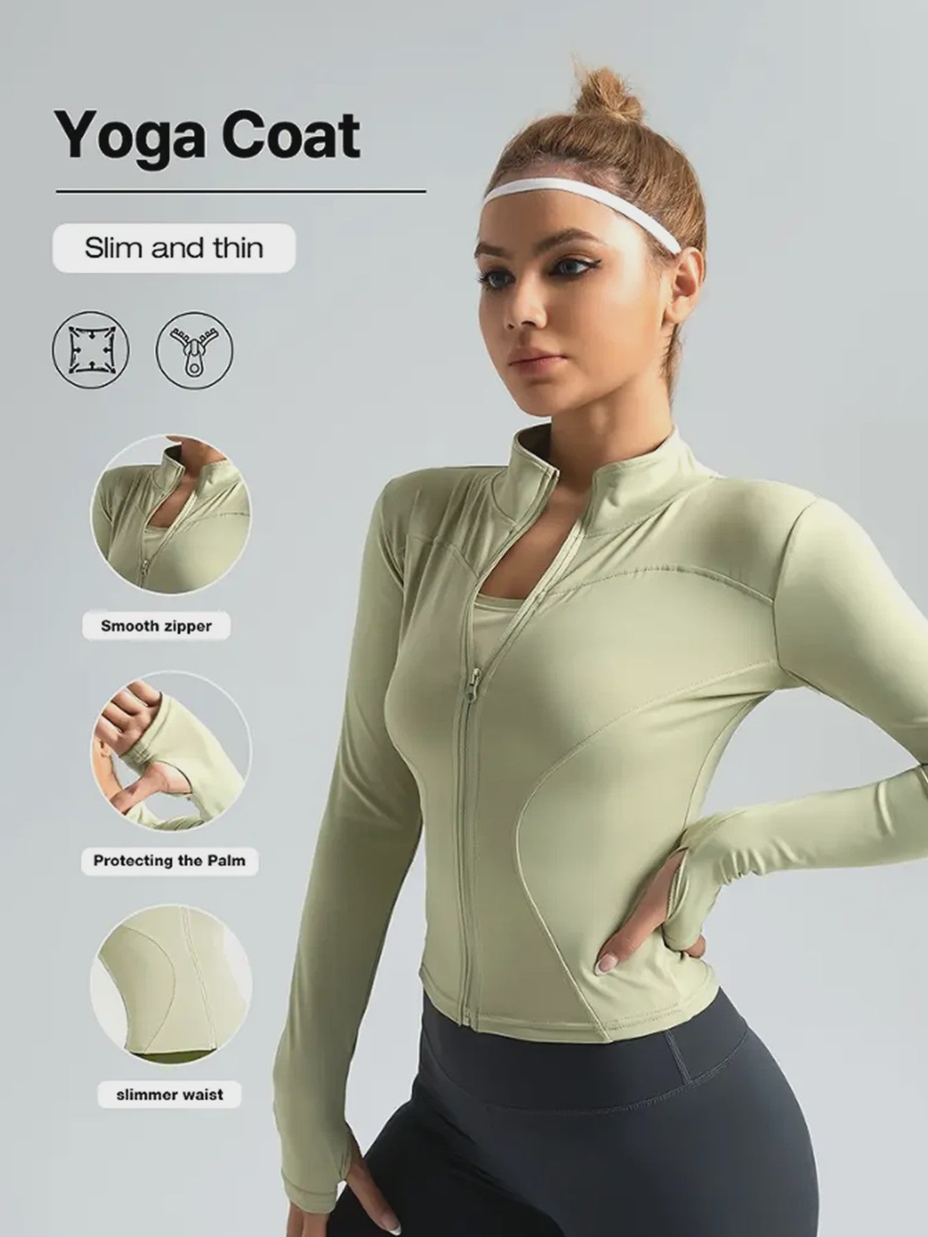 Dames Fitness Jack | Sneldrogend & Zonwerend | Lange Mouwen | Standkraag | Yoga & Sport