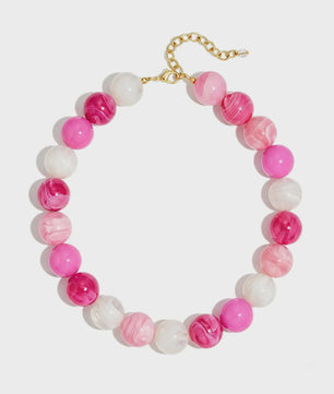 Bohemian Resin Kralen Ketting - Statement Choker met Dubbele Kleuren