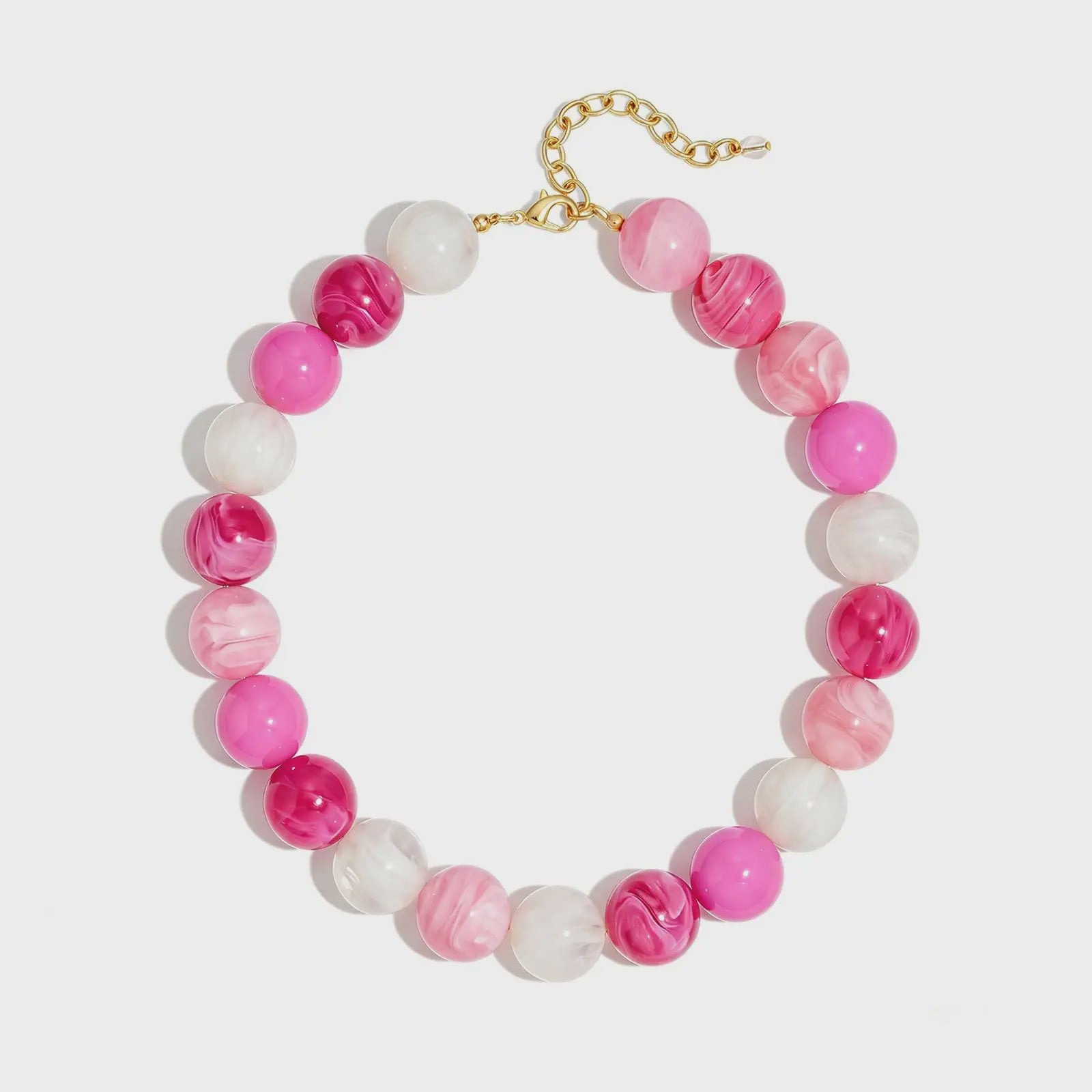 Bohemian Resin Kralen Ketting - Statement Choker met Dubbele Kleuren