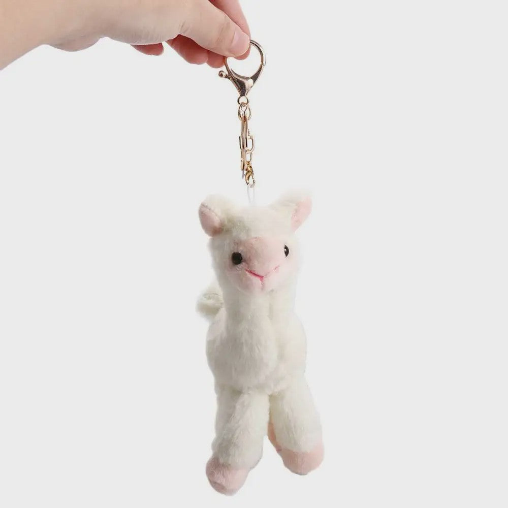 Pluche Alpaca Sleutelhanger - Schattige Knuffel Dierenhanger voor Tassen en Sleutels