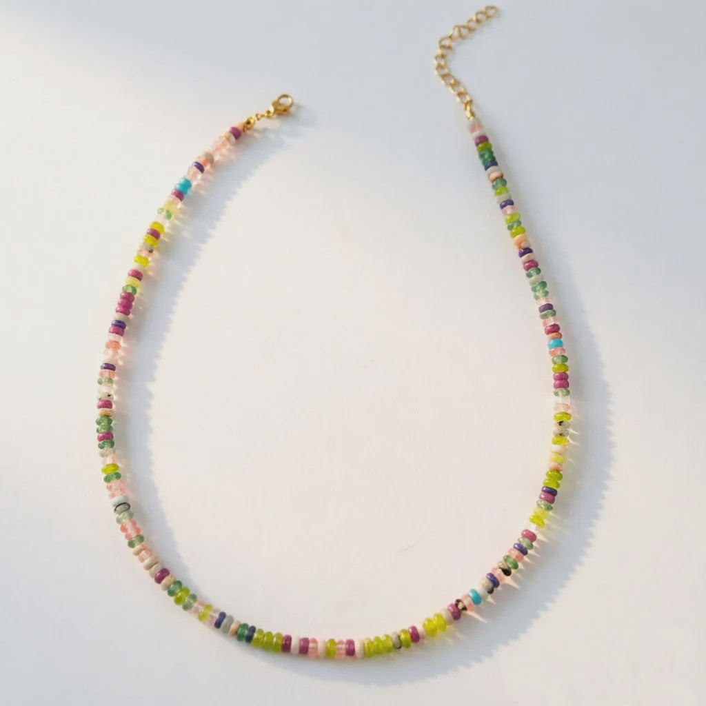Kleurrijke Kralen Choker Ketting Dames - Boho Zomer Sieraden