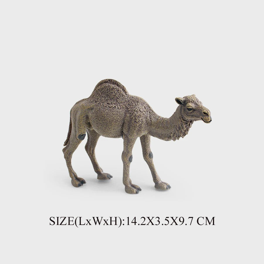 Realistische Alpaca & Kameel Figuren Set - Handgeschilderd, Educatief Speelgoed