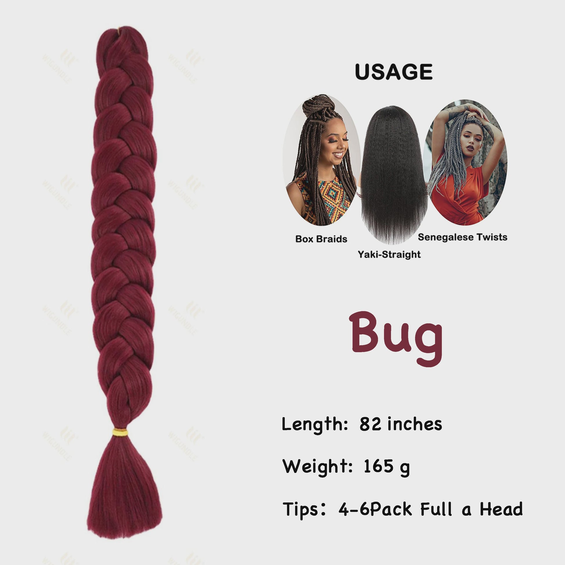 Jumbo Braiding Hair Extensions - 82 inch Synthetisch Vlecht Haar voor Box Braids & Twist