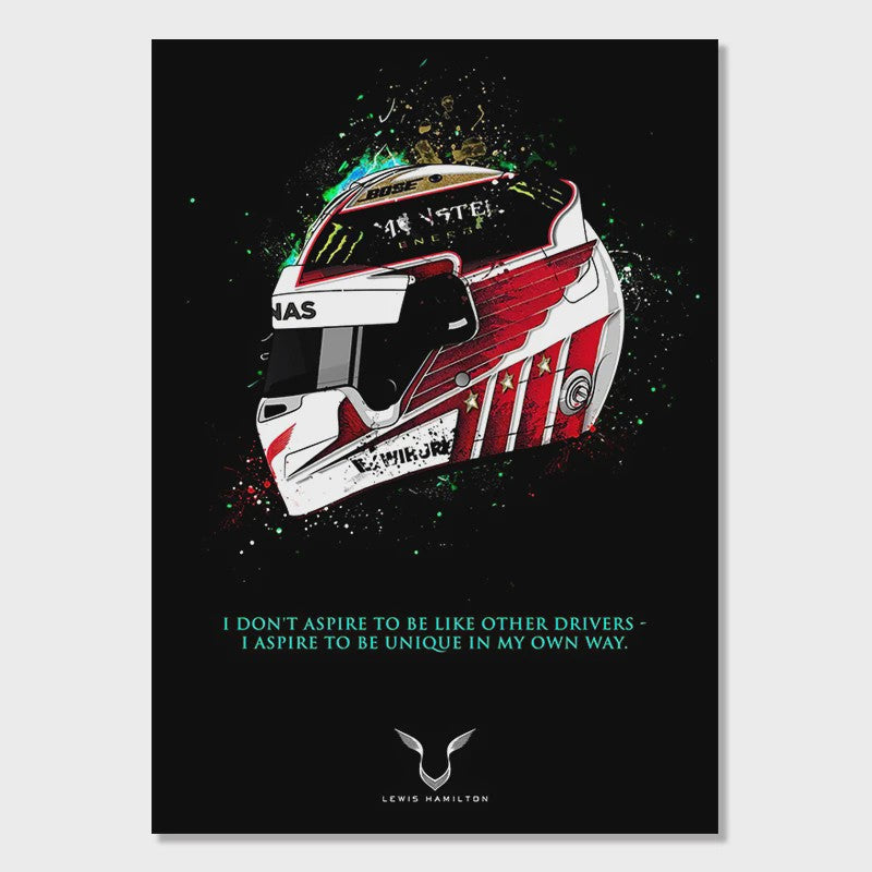 Iconische F1 Racer Helm Poster - Ayrton Senna Formule 1 Muurdecoratie