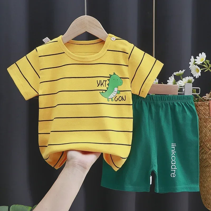 Schattige Kinder T-shirt & Short Set - 100% Katoen met Leuke Cartoon Prints