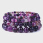 Handgemaakte Natuursteen Armbanden - Onyx & Agate Kralen - Yoga & Reiki Energie - Unisex 19cm