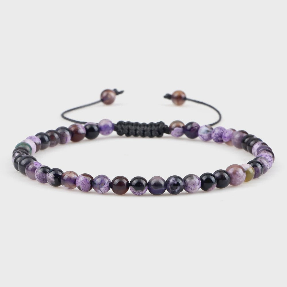 Natuurlijke 4mm Kralen Armbanden - Agate & Onyx - Yoga, Gebed & Stijlvol