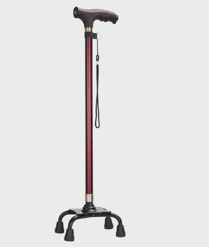 Verstelbare Aluminium Wandelstok met LED-lamp en Anti-slip Vierpoot