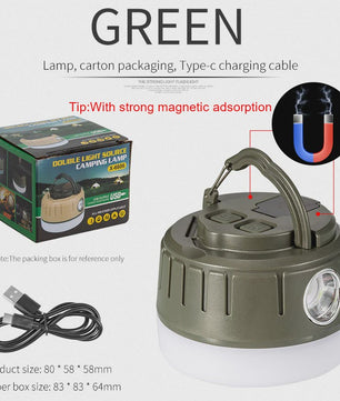 Draagbare LED Camping Lantaarn met Haak & Magneet - Noodverlichting & Powerbank