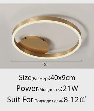 Moderne LED Plafondlamp 3 Cirkels - Goud/Koffie - Woonkamer & Slaapkamer
