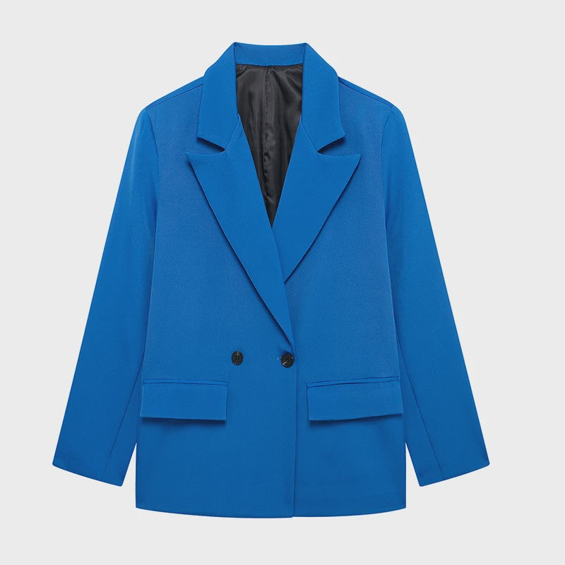 Dames Blazer met Zakken - Stijlvolle Dubbelzijdige Vintage Look