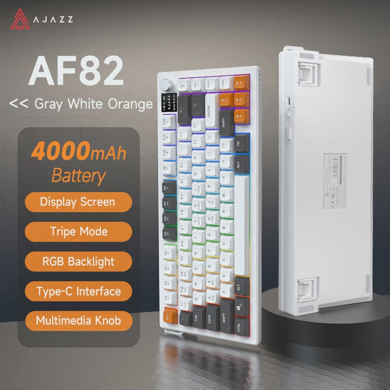 AJAZZ AF82 75% Draadloos Gaming Toetsenbord met Display, RGB & 4000mAh Batterij