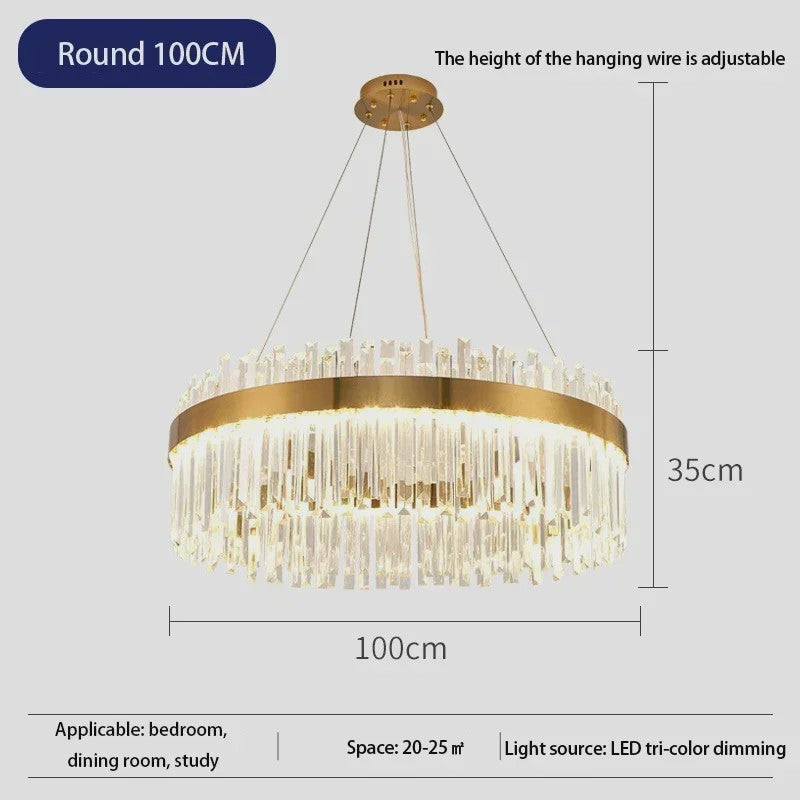 Moderne Kristallen Plafond Hanglamp Goud - Luxe Verlichting voor Woonkamer & Eettafel