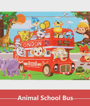 Houten 3D Montessori Puzzel - 30 Delen met Vrolijke Dieren - Educatief Speelgoed voor Kinderen