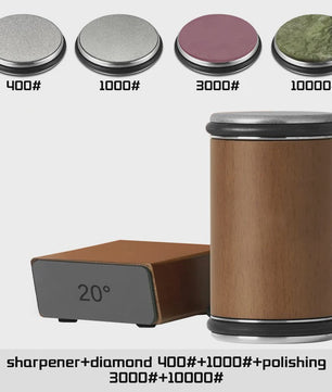Professionele Messenslijper met Dubbelzijdige Diamantsteen & Magnetische Hoek (15/20°)