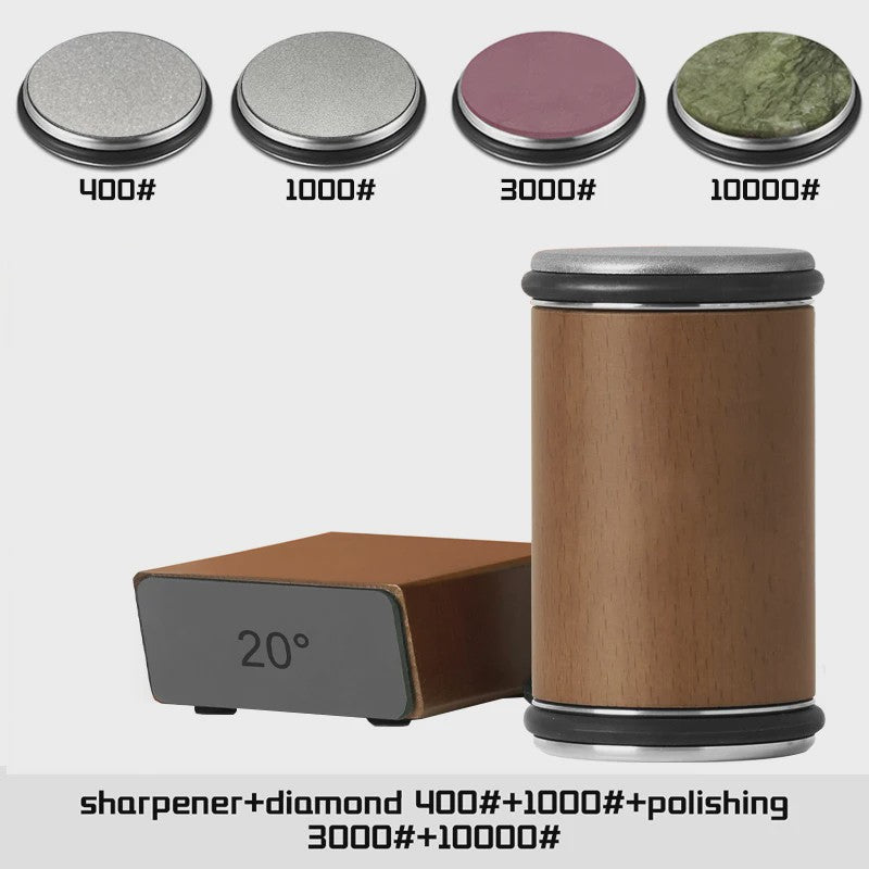 Professionele Messenslijper met Dubbelzijdige Diamantsteen & Magnetische Hoek (15/20°)